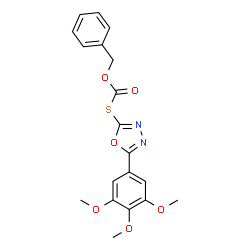 ChemSpider 2D Image | O-Benzyl S-[5-(3,4,5-trimethoxyphenyl)-1,3,4-oxadiazol-2-yl] carbonothioate | C19H18N2O6S