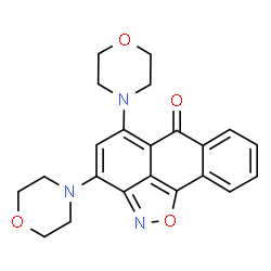 ChemSpider 2D Image | 3,5-Di-morpholin-4-yl-anthra[1,9-cd]isoxazol-6-one | C22H21N3O4
