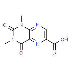 ChemSpider 2D Image | 1,3-Dimethyl-2,4-dioxo-1,2,3,4-tetrahydro-6-pteridinecarboxylic acid | C9H8N4O4