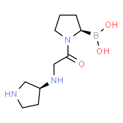 ChemSpider 2D Image | [(2R)-1-{N-[(3S)-3-Pyrrolidinyl]glycyl}-2-pyrrolidinyl]boronic acid | C10H20BN3O3