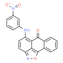 ChemSpider 2D Image | 5-(3-Nitro-phenylamino)-anthra[1,9-cd]isoxazol-6-one | C20H11N3O4