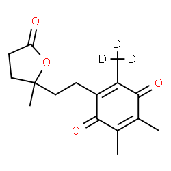 ChemSpider 2D Image | 2,3-Dimethyl-5-(~2~H_3_)methyl-6-[2-(2-methyl-5-oxotetrahydro-2-furanyl)ethyl]-1,4-benzoquinone | C16H17D3O4