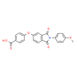 ChemSpider 2D Image | 4-{[2-(4-Methoxyphenyl)-1,3-dioxo-2,3-dihydro-1H-isoindol-5-yl]oxy}benzoic acid | C22H15NO6