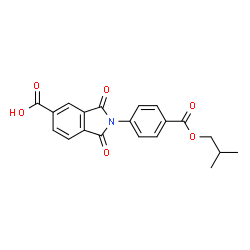 ChemSpider 2D Image | 2-[4-(Isobutoxycarbonyl)phenyl]-1,3-dioxo-5-isoindolinecarboxylic acid | C20H17NO6