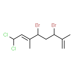 ChemSpider 2D Image | (6E)-3,5-Dibromo-8,8-dichloro-2,6-dimethyl-1,6-octadiene | C10H14Br2Cl2