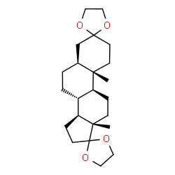 ChemSpider 2D Image | (5'S,8'R,9'S,10'S,13'S,14'S)-10',13'-Dimethyltetradecahydro-2'H-dispiro[1,3-dioxolane-2,17'-cyclopenta[a]phenanthrene-3',2''-[1,3]dioxolane] | C23H36O4