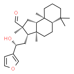 ChemSpider 2D Image | (2S,3S,3aR,5aS,9aS,9bR)-3-[(2R)-2-(3-Furyl)-2-hydroxyethyl]-2,3a,6,6,9a-pentamethyldodecahydro-1H-cyclopenta[a]naphthalene-2-carbaldehyde | C25H38O3