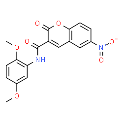 ChemSpider 2D Image | N-(2,5-Dimethoxyphenyl)-6-nitro-2-oxo-2H-chromene-3-carboxamide | C18H14N2O7