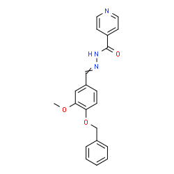 ChemSpider 2D Image | N'-[4-(Benzyloxy)-3-methoxybenzylidene]isonicotinohydrazide | C21H19N3O3