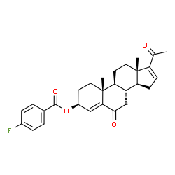 ChemSpider 2D Image | (3beta)-6,20-Dioxopregna-4,16-dien-3-yl 4-fluorobenzoate | C28H31FO4