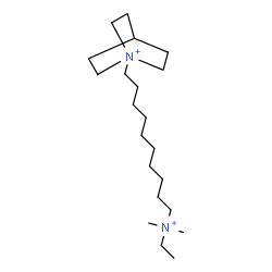 ChemSpider 2D Image | 1-{10-[Ethyl(dimethyl)ammonio]decyl}-1-azoniabicyclo[2.2.2]octane | C21H44N2