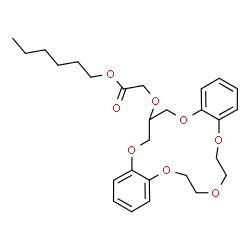 ChemSpider 2D Image | Hexyl (6,7,9,10,18,19-hexahydro-17H-dibenzo[b,k][1,4,7,10,13]pentaoxacyclohexadecin-18-yloxy)acetate | C27H36O8