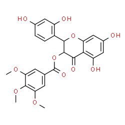 ChemSpider 2D Image | 2-(2,4-Dihydroxyphenyl)-5,7-dihydroxy-4-oxo-3,4-dihydro-2H-chromen-3-yl 3,4,5-trimethoxybenzoate | C25H22O11