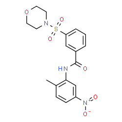 ChemSpider 2D Image | N-(2-Methyl-5-nitrophenyl)-3-(4-morpholinylsulfonyl)benzamide | C18H19N3O6S