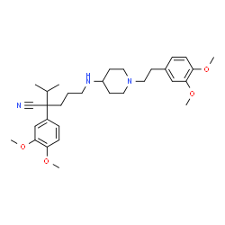 ChemSpider 2D Image | 2-(3,4-Dimethoxyphenyl)-5-({1-[2-(3,4-dimethoxyphenyl)ethyl]-4-piperidinyl}amino)-2-isopropylpentanenitrile | C31H45N3O4