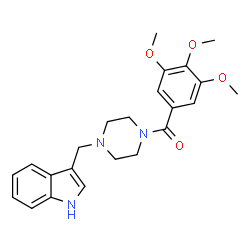ChemSpider 2D Image | [4-(1H-Indol-3-ylmethyl)-1-piperazinyl](3,4,5-trimethoxyphenyl)methanone | C23H27N3O4