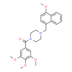ChemSpider 2D Image | {4-[(4-Methoxy-1-naphthyl)methyl]-1-piperazinyl}(3,4,5-trimethoxyphenyl)methanone | C26H30N2O5