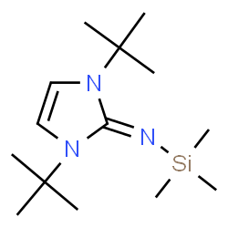 ChemSpider 2D Image | 1,3-Bis(2-methyl-2-propanyl)-N-(trimethylsilyl)-1,3-dihydro-2H-imidazol-2-imine | C14H29N3Si