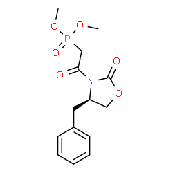 ChemSpider 2D Image | Dimethyl {2-[(4R)-4-benzyl-2-oxo-1,3-oxazolidin-3-yl]-2-oxoethyl}phosphonate | C14H18NO6P