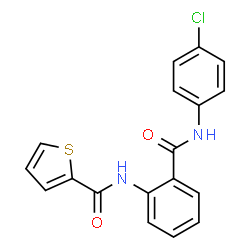 ChemSpider 2D Image | N-{2-[(4-Chlorophenyl)carbamoyl]phenyl}-2-thiophenecarboxamide | C18H13ClN2O2S