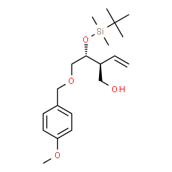 ChemSpider 2D Image | (2R)-2-{(1R)-1-{[Dimethyl(2-methyl-2-propanyl)silyl]oxy}-2-[(4-methoxybenzyl)oxy]ethyl}-3-buten-1-ol | C20H34O4Si