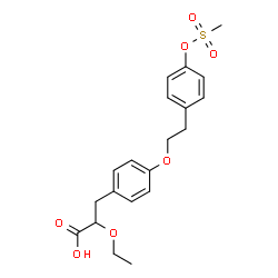 ChemSpider 2D Image | 2-Ethoxy-3-[4-(2-{4-[(methylsulfonyl)oxy]phenyl}ethoxy)phenyl]propanoic acid | C20H24O7S