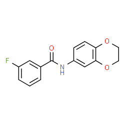 ChemSpider 2D Image | N-(2,3-Dihydro-1,4-benzodioxin-6-yl)-3-fluorobenzamide | C15H12FNO3