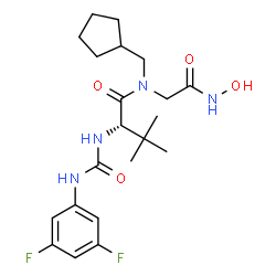 ChemSpider 2D Image | N-[(3,5-Difluorophenyl)carbamoyl]-3-methyl-L-valyl-N~2~-(cyclopentylmethyl)-N-hydroxyglycinamide | C21H30F2N4O4