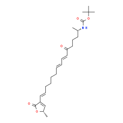 ChemSpider 2D Image | 2-Methyl-2-propanyl {(2S,7E,9E,15E)-16-[(5S)-5-methyl-2-oxo-2,5-dihydro-3-furanyl]-6-oxo-7,9,15-hexadecatrien-2-yl}carbamate | C26H39NO5