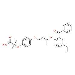 ChemSpider 2D Image | 2-{4-[3-(2-Benzoyl-4-ethylphenoxy)butoxy]phenoxy}-2-methylpropanoic acid | C29H32O6