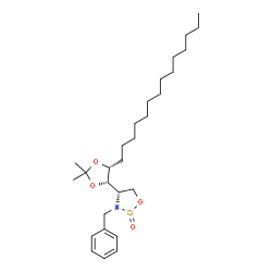 ChemSpider 2D Image | (4S)-3-Benzyl-4-[(4S,5R)-2,2-dimethyl-5-tetradecyl-1,3-dioxolan-4-yl]-1,2,3-oxathiazolidine 2-oxide | C28H47NO4S