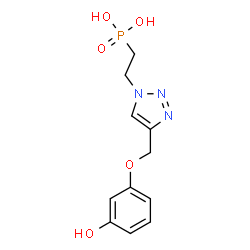 ChemSpider 2D Image | (2-{4-[(3-Hydroxyphenoxy)methyl]-1H-1,2,3-triazol-1-yl}ethyl)phosphonic acid | C11H14N3O5P