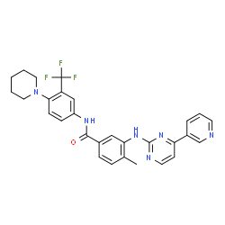 ChemSpider 2D Image | 4-Methyl-N-[4-(1-piperidinyl)-3-(trifluoromethyl)phenyl]-3-{[4-(3-pyridinyl)-2-pyrimidinyl]amino}benzamide | C29H27F3N6O