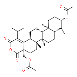 ChemSpider 2D Image | [(4aR,6aR,6bR,8aR,10S,12aR,12bR,14aS)-10-Acetoxy-1-isopropyl-6a,6b,9,9,12a-pentamethyl-2,4-dioxo-5,6,6a,6b,7,8,8a,9,10,11,12,12a,12b,13,14,14a-hexadecahydro-2H-phenanthro[2,1-f]isochromen-4a(4H)-yl]me
thyl acetate | C34H50O7