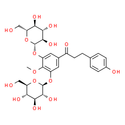 ChemSpider 2D Image | 3-(beta-D-Glucopyranosyloxy)-5-[3-(4-hydroxyphenyl)propanoyl]-2-methoxyphenyl beta-D-glucopyranoside | C28H36O15