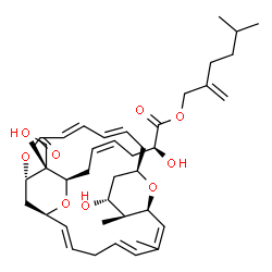 ChemSpider 2D Image | 5-Methyl-2-methylenehexyl (2S,4Z)-2-hydroxy-6-[(1S,9R,11R,12S,13S,21R,23R,24R)-11-hydroxy-24-(hydroxymethyl)-12,15,24-trimethyl-3-oxo-2,22,26-trioxatricyclo[19.3.1.1~9,13~]hexacosa-4,6,14,16,19-pentae
n-23-yl]-4-hexenoate | C41H60O9