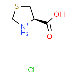 ChemSpider 2D Image | (4R)-4-Carboxy-1,3-thiazolidin-3-ium chloride | C4H8ClNO2S