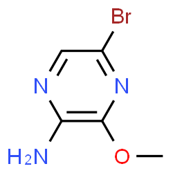 ChemSpider 2D Image | 3-Bromo-5-methoxy-2-pyrazinamine | C5H6BrN3O