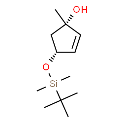 ChemSpider 2D Image | (1S,4R)-4-{[Dimethyl(2-methyl-2-propanyl)silyl]oxy}-1-methyl-2-cyclopenten-1-ol | C12H24O2Si
