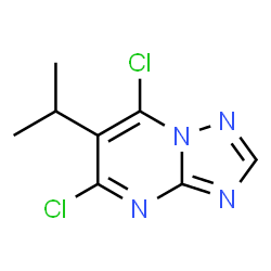 ChemSpider 2D Image | 5,7-Dichloro-6-isopropyl[1,2,4]triazolo[1,5-a]pyrimidine | C8H8Cl2N4