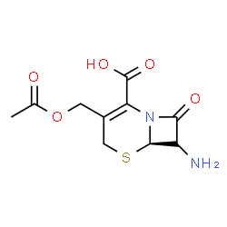 ChemSpider 2D Image | (6R)-3-(Acetoxymethyl)-7-amino-8-oxo-5-thia-1-azabicyclo[4.2.0]oct-2-ene-2-carboxylic acid | C10H12N2O5S