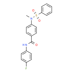 ChemSpider 2D Image | N-(4-Fluorophenyl)-4-[methyl(phenylsulfonyl)amino]benzamide | C20H17FN2O3S