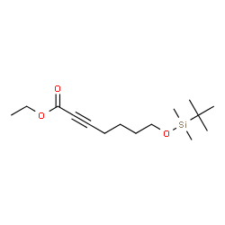 ChemSpider 2D Image | Ethyl 7-{[dimethyl(2-methyl-2-propanyl)silyl]oxy}-2-heptynoate | C15H28O3Si