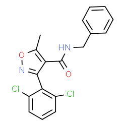 ChemSpider 2D Image | N-Benzyl-3-(2,6-dichlorophenyl)-5-methyl-1,2-oxazole-4-carboxamide | C18H14Cl2N2O2