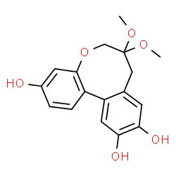 ChemSpider 2D Image | 7,7-Dimethoxy-7,8-dihydro-6H-dibenzo[b,d]oxocine-3,10,11-triol | C17H18O6