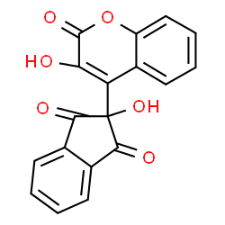 ChemSpider 2D Image | 2-Hydroxy-2-(3-hydroxy-2-oxo-2H-chromen-4-yl)-1H-indene-1,3(2H)-dione | C18H10O6