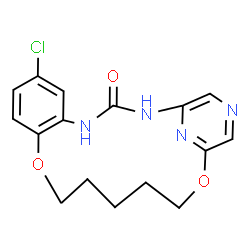 ChemSpider 2D Image | 18-CHLORO-11,12,13,14-TETRAHYDRO-1H,10H-8,4-(AZENO)-9,15,1,3,6-BENZODIOXATRIAZACYCLOHEPTADECIN-2-ONE | C16H17ClN4O3