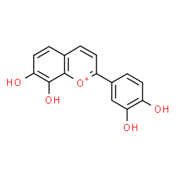 ChemSpider 2D Image | 2-(3,4-Dihydroxyphenyl)-7,8-dihydroxychromenium | C15H11O5