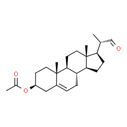 ChemSpider 2D Image | (3S,8S,9S,10R,13S,14S,17R)-10,13-Dimethyl-17-[(2S)-1-oxo-2-propanyl]-2,3,4,7,8,9,10,11,12,13,14,15,16,17-tetradecahydro-1H-cyclopenta[a]phenanthren-3-yl acetate | C24H36O3