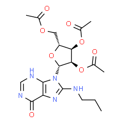 ChemSpider 2D Image | 2',3',5'-Tri-O-acetyl-8-(propylamino)inosine | C19H25N5O8